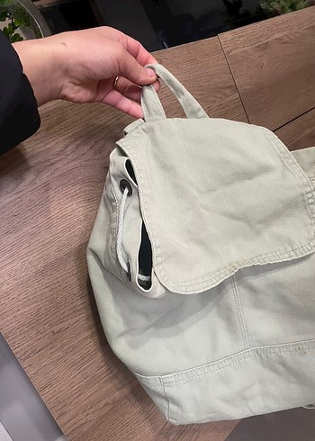 Bej Keten Kumaş Kadın sırt Çanta - Görsel 3