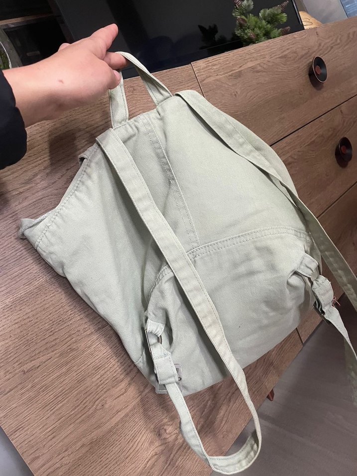 Bej Keten Kumaş Kadın sırt Çanta - Görsel 2