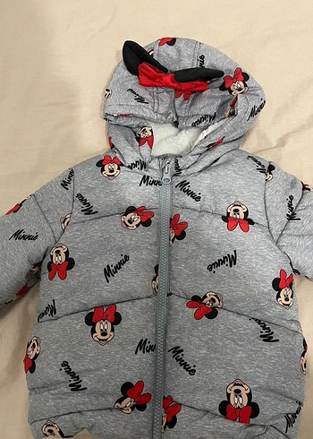 Kız Çocuk Gri Minnie Mouse Kapüşonlu Mont - Görsel 3