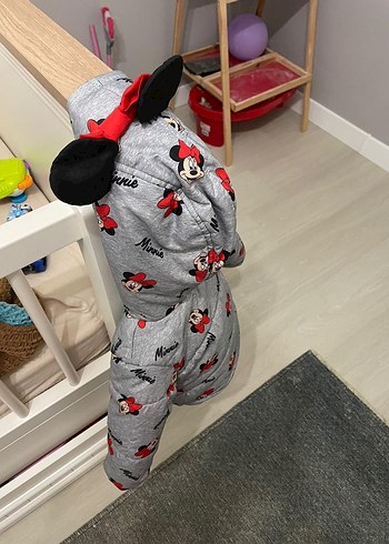 Kız Çocuk Gri Minnie Mouse Kapüşonlu Mont - Görsel 4