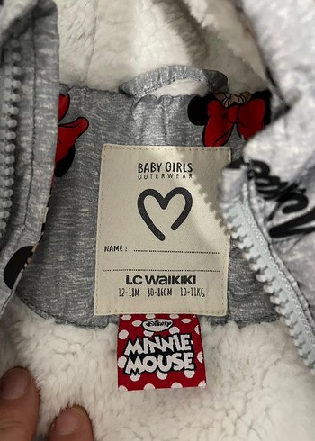 Kız Çocuk Gri Minnie Mouse Kapüşonlu Mont - Görsel 5
