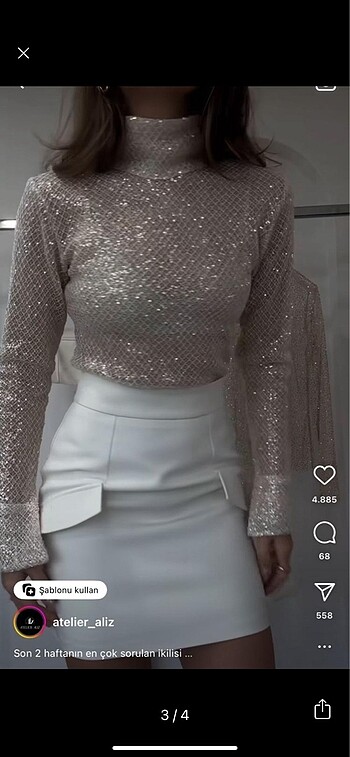 m Beden ten rengi Renk Atelier Aliz marka Nette bluz