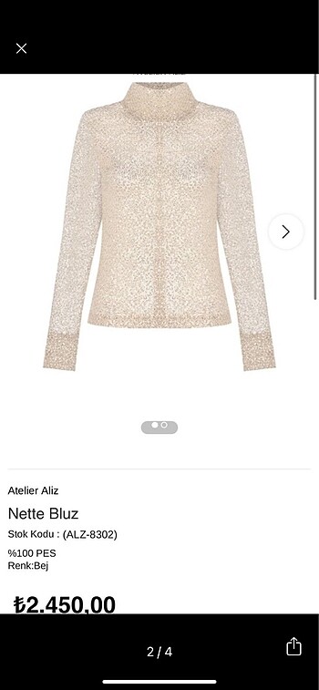 m Beden Atelier Aliz marka Nette bluz