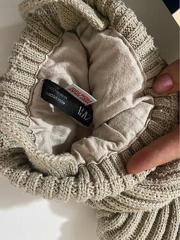 2-3 Yaş, 20 cm Beden camel Renk Zara boyunluk şapka takım