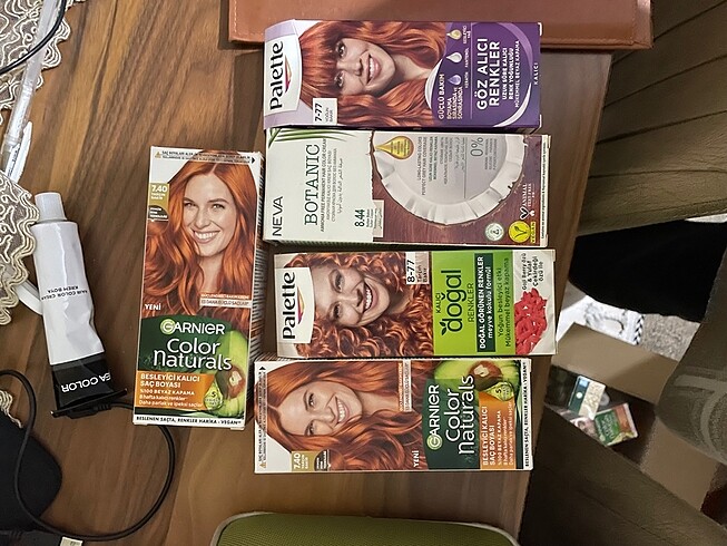 Bakır saç boyası palette garnier 7-77 8-77 tarçın