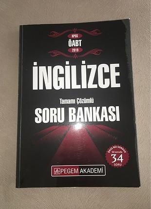 KPSS Öabt İngilizce Tamamı Çözümlü Pegem Soru Bankası 2019