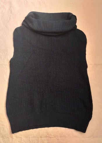 lacivert Kadın Boğazlı Kolsuz Triko Süveter