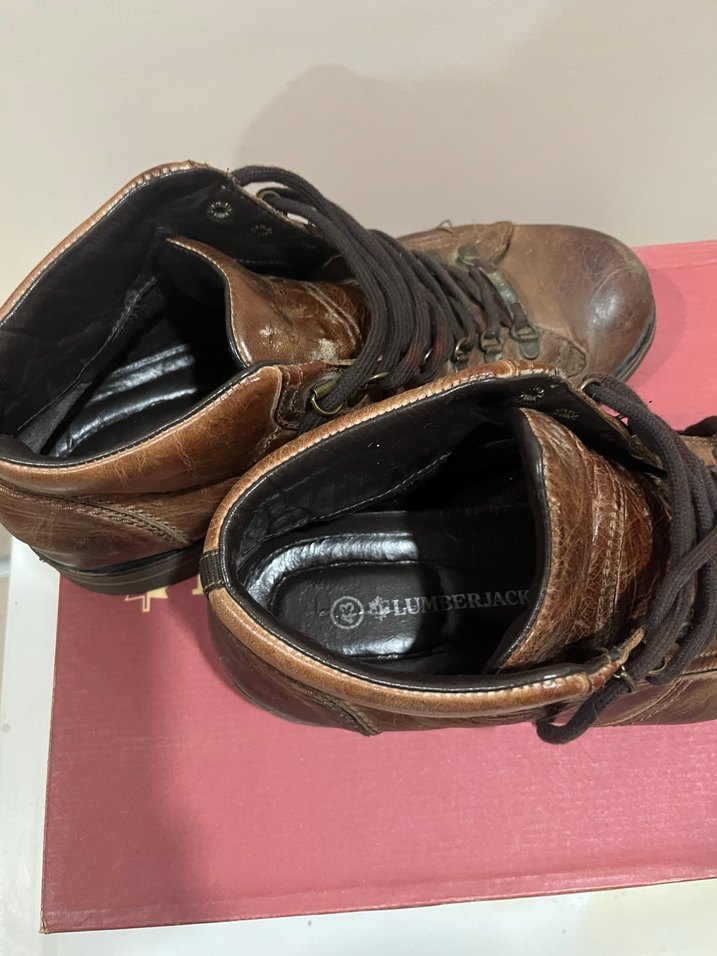 Kahverengi Deri Erkek Botlar - Buckled - Görsel 4