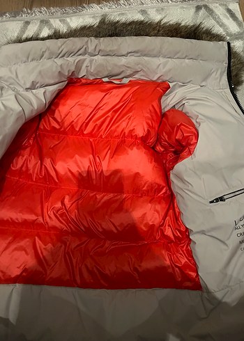 Gri Kürklü lufian mont kaz tüyü - Görsel 2