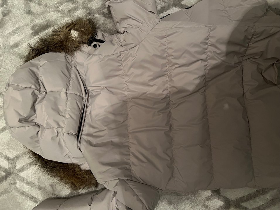 Gri Kürklü lufian mont kaz tüyü - Görsel 4