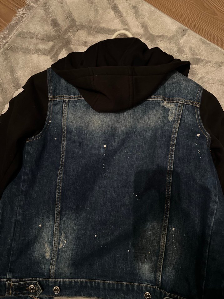 Erkek  Lacivert Denim Ceket Kürklü - Görsel 4