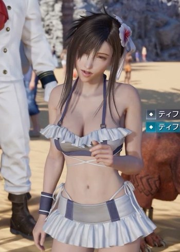 Tifa Lockhart Final Fantasy costa del sol bikini cosplay kostüm - Görsel 2