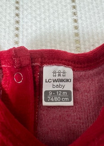 Kolsuz Kırmızı kadife Kız bebek Elbisesi - Görsel 3