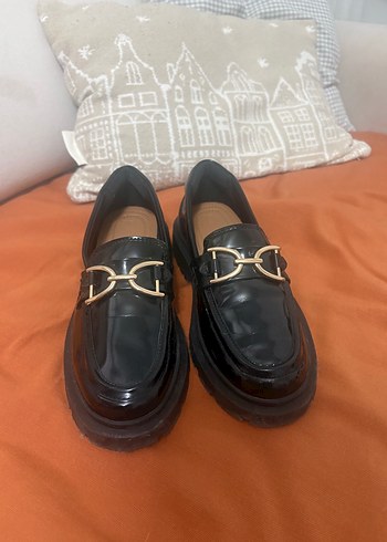 Zara Sik Siyah Deri Loafer Zara 34 Numara