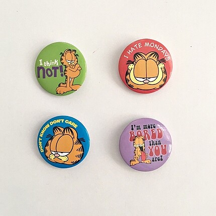 Garfield 4lü Rozet Set