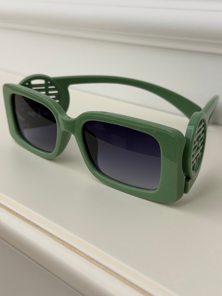 Yeşil Minimalist Dikdörtgen Gözlük - Görsel 2