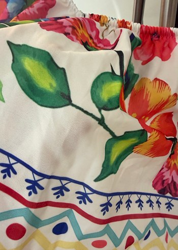 Çiçek İşlemeli Uzun Bohem Elbise - Görsel 4