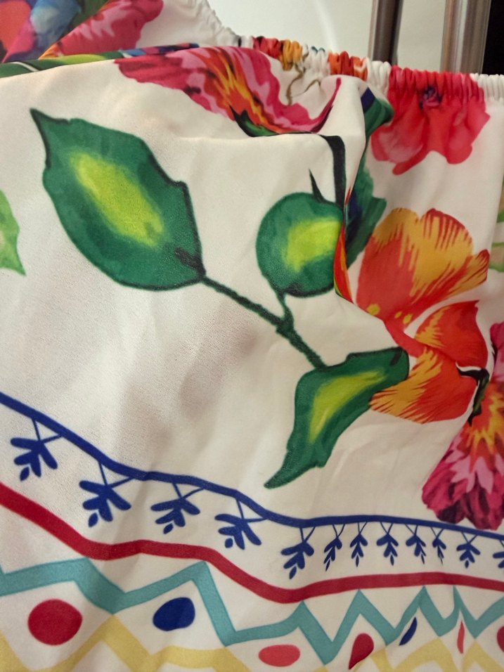 Çiçek İşlemeli Uzun Bohem Elbise - Görsel 4