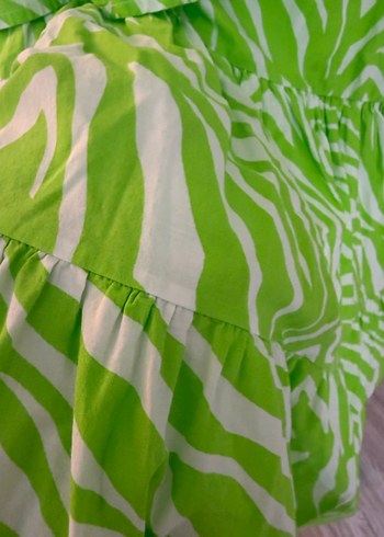 Yeşil Zebra Desenli Hamile Mini Bluz - Görsel 3