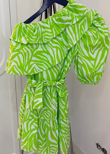 Yeşil Zebra Desenli Hamile Mini Bluz - Görsel 2