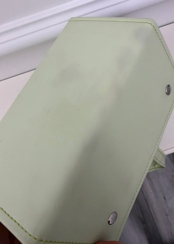 Yeşil Deri Kadın Makyaj Çantası - Görsel 3