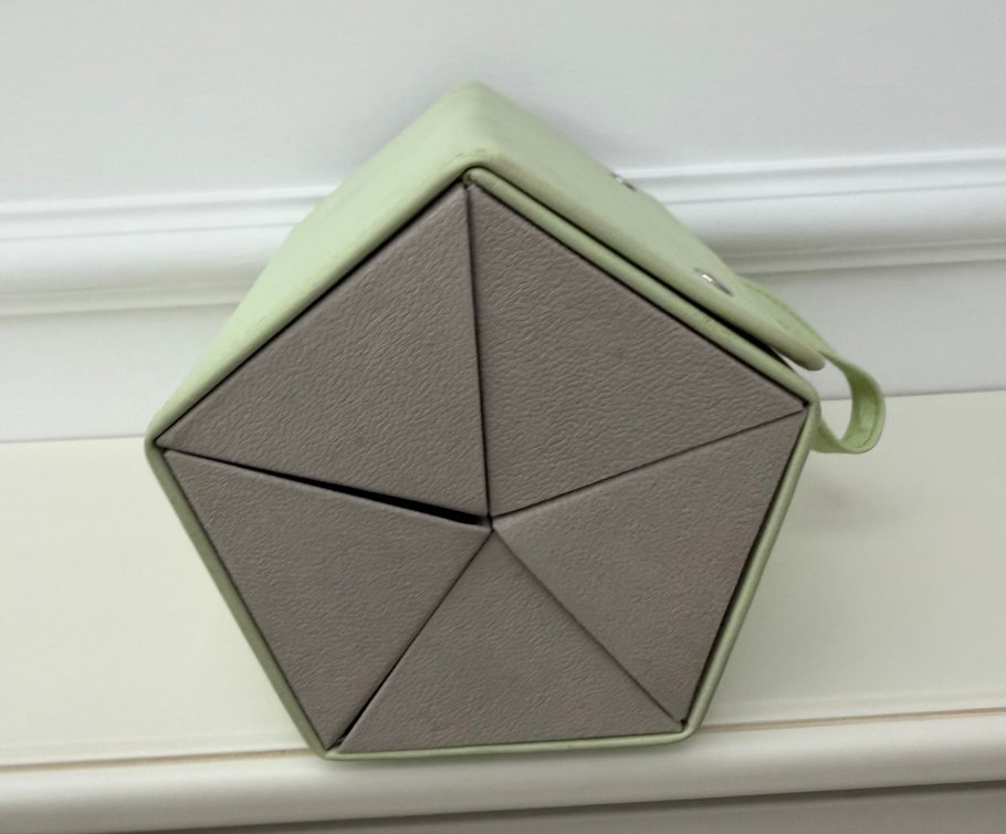 Yeşil Deri Kadın Makyaj Çantası - Görsel 2