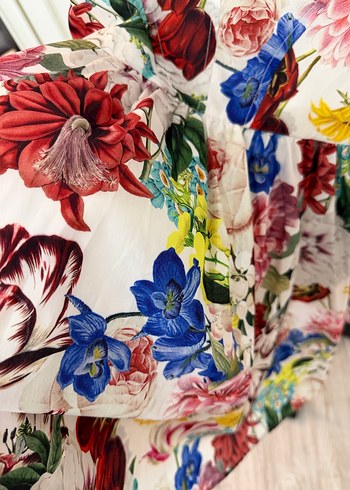 Çiçek Desenli Mini Straplez Kadın Tulum - Görsel 4