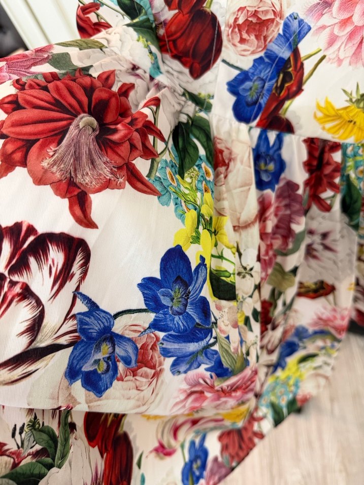 Çiçek Desenli Mini Straplez Kadın Tulum - Görsel 4