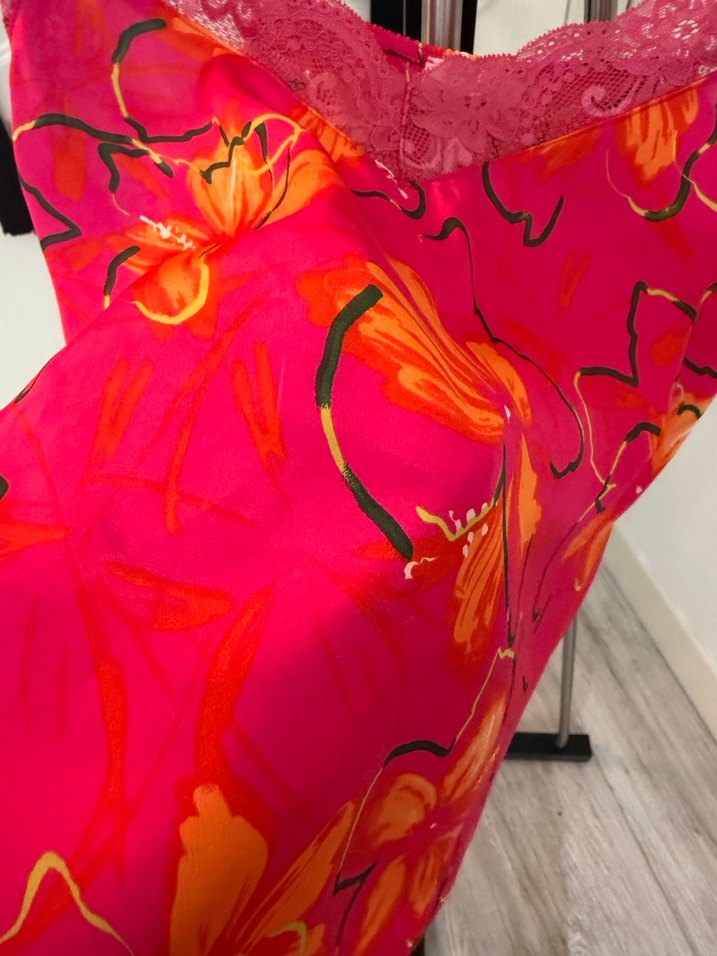 Pembe Çiçek Desenli Rahat Bohem Kumaş Pantolon - Görsel 3