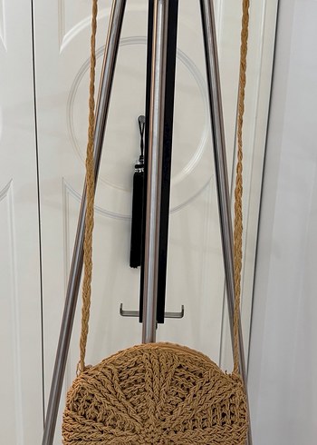 Bej Bohem Püsküllü Örgü Plaj Çantası - Görsel 3