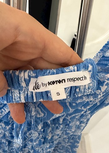 Mavi Straplez Midi Bohem Elbise - Görsel 4