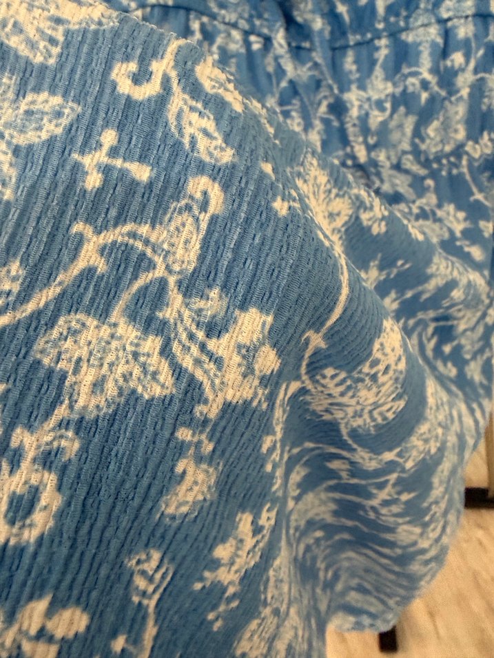 Mavi Straplez Midi Bohem Elbise - Görsel 5