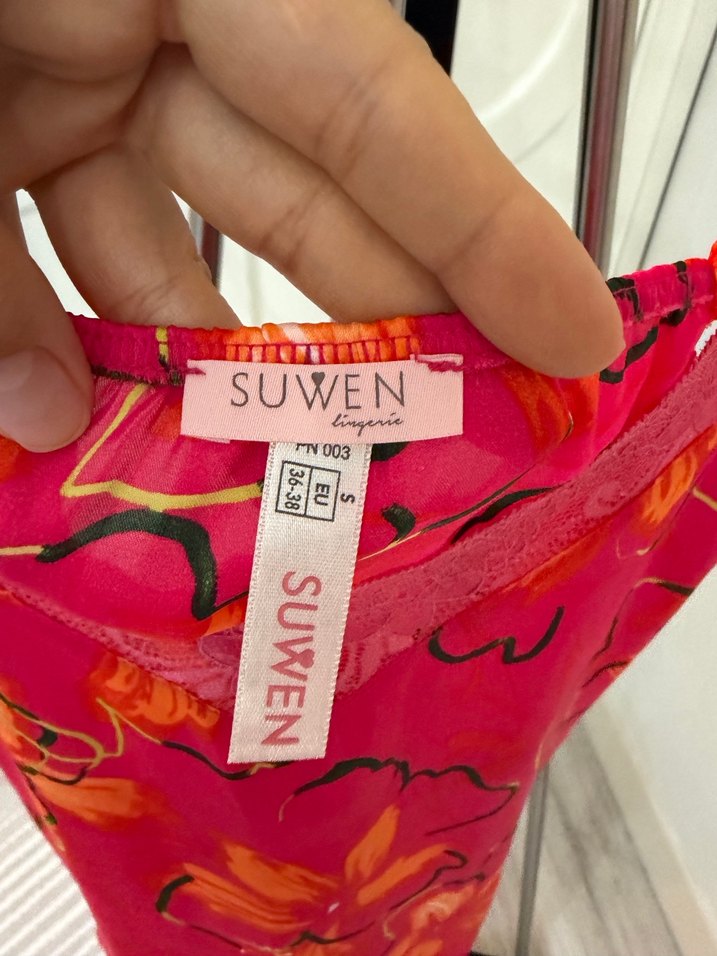 Dantel Detaylı Pembe Çiçek Desenli Mini Atlet - Görsel 3