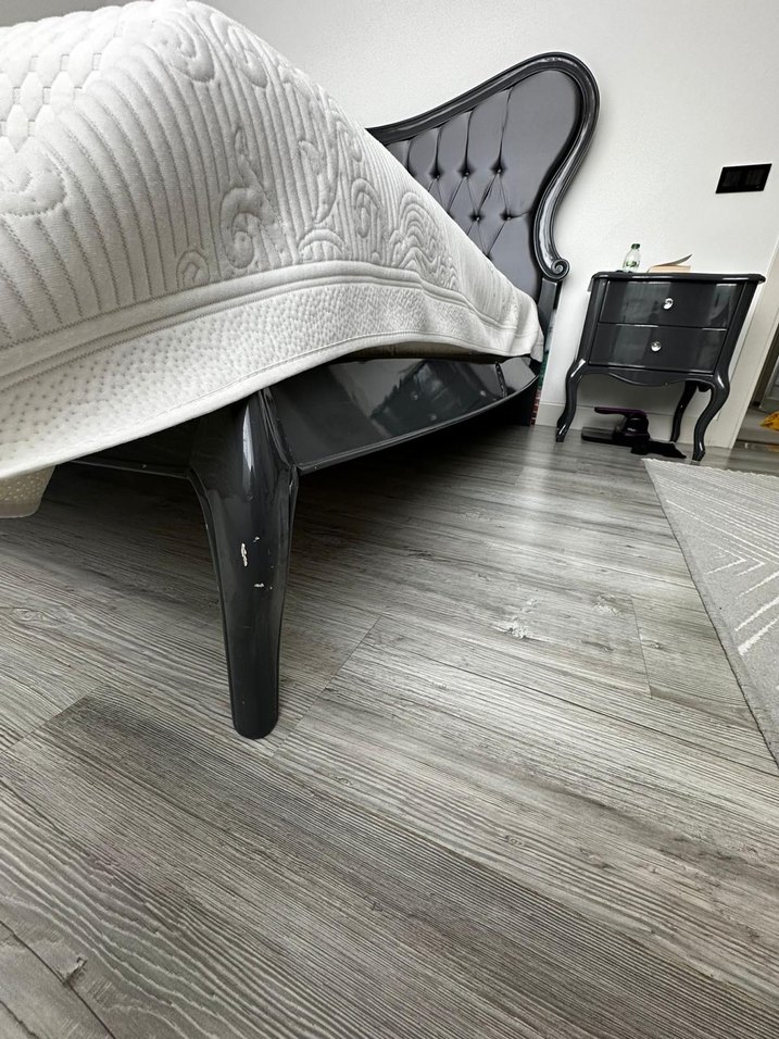 Gri renk özel tasarım Yatak başlığı ve karyola - Görsel 2