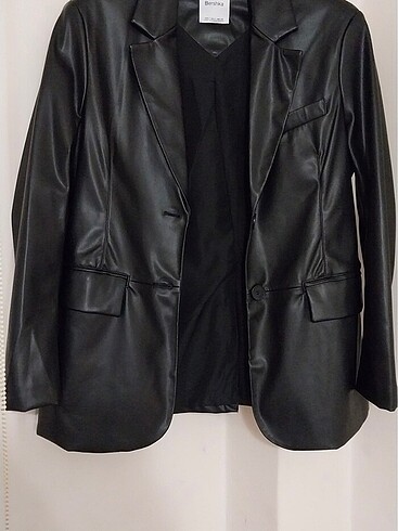 Bershka Bershka deri blazer ceket