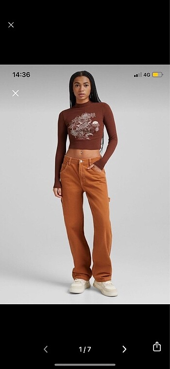 BERSHKA FiTILLI KUMAS CARPENTER PANTOLON