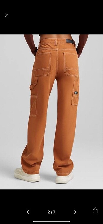 Bershka BERSHKA FiTILLI KUMAS CARPENTER PANTOLON