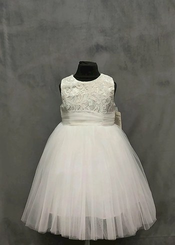 Kız Çocuk Beyaz Dantel Elbise - Görsel 4