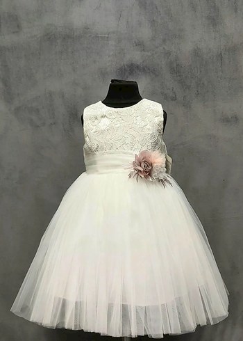 Kız Çocuk Beyaz Dantel Elbise - Görsel 2