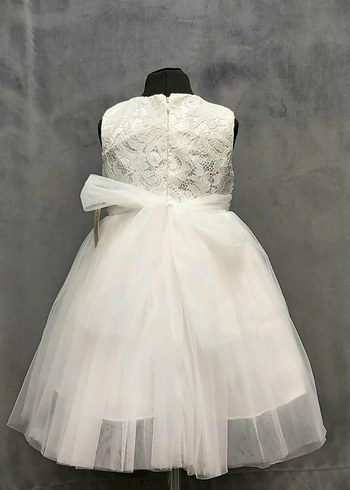 Kız Çocuk Beyaz Dantel Elbise - Görsel 3