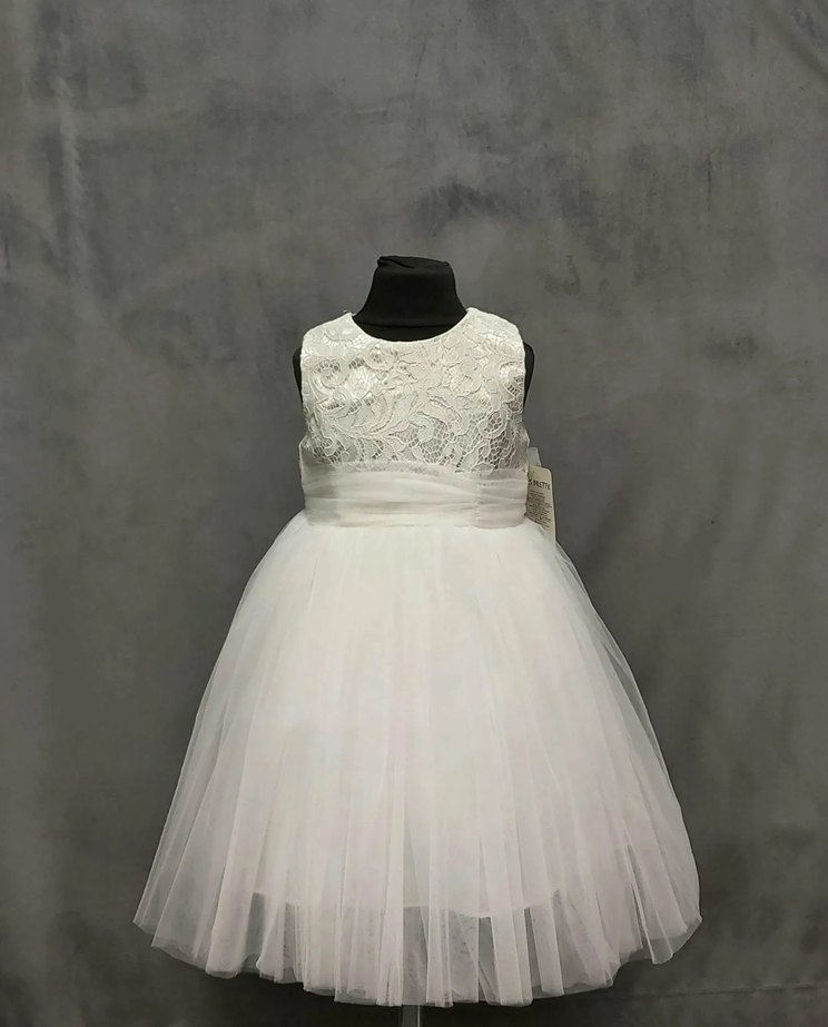 Kız Çocuk Beyaz Dantel Elbise - Görsel 4