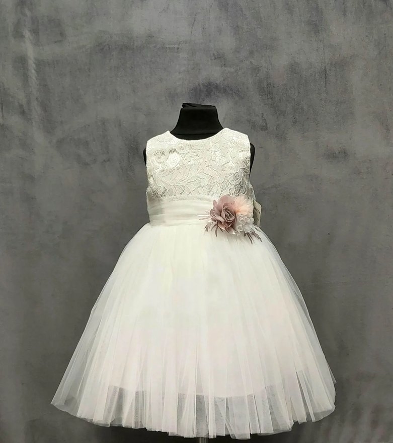 Kız Çocuk Beyaz Dantel Elbise - Görsel 2