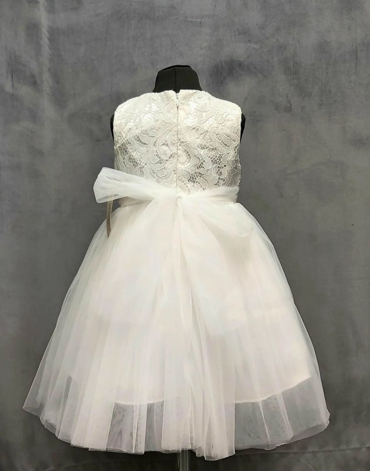 Kız Çocuk Beyaz Dantel Elbise - Görsel 3