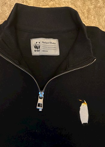 Siyah Yarım Fermuarlı Kadın Sweatshirt - Görsel 2