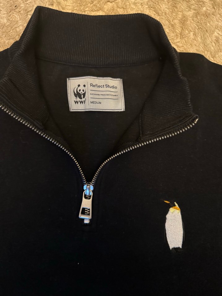 Siyah Yarım Fermuarlı Kadın Sweatshirt - Görsel 2