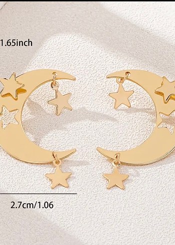 Bayan Ay ve Yıldız Küpeler - Görsel 3