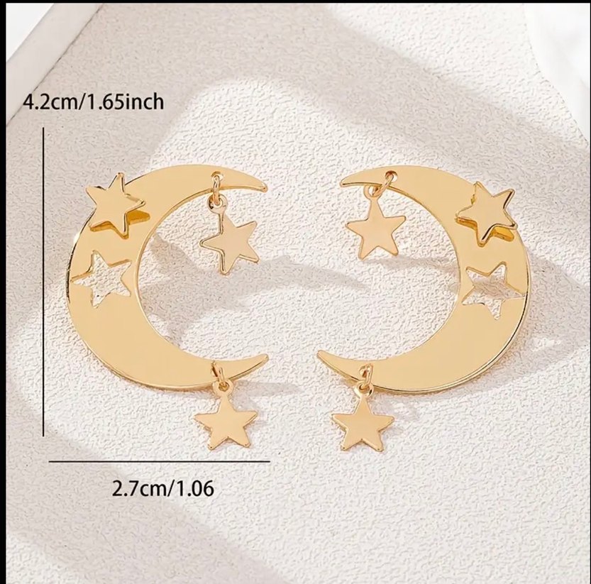 Bayan   Ay ve Yıldız Küpeler - Görsel 3