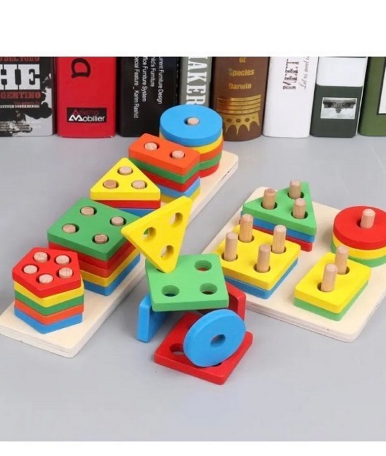 Renkli Ahşap Şekil Eğitici Oyuncak - Görsel 2