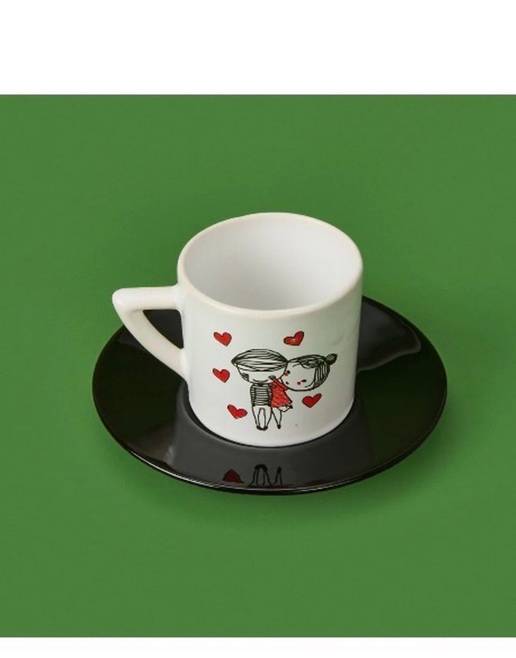 Sevgili Figürlü Kahve Fincan Seti - Görsel 3