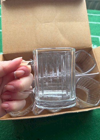 Kare Cam Çay Bardağı Kupa - Görsel 2